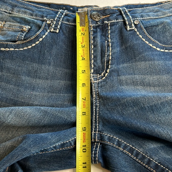 3/$25 Earl Jeans Low Rise Boot Cut Rhinestone Embellished Womens Jeans. Size 10 - Picture 12 of 14